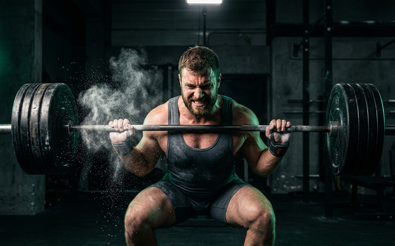 Barbell lifter training for a Push Pull Legs programme